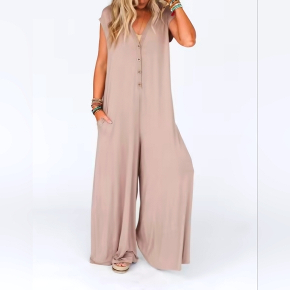 Three Birds Nest Daphne Jumpsuit Romper Mocha, Medium - Picture 1 of 4